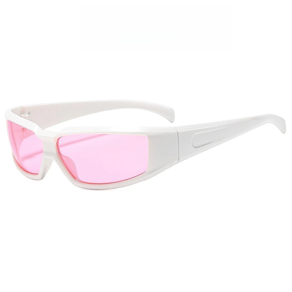 2026 Y2K Sunglasses for Women Men Futuristic Sun Glasses Aesthetic Trendy Mirror Lens Shades UV400 Protection Outdoor Eyewear