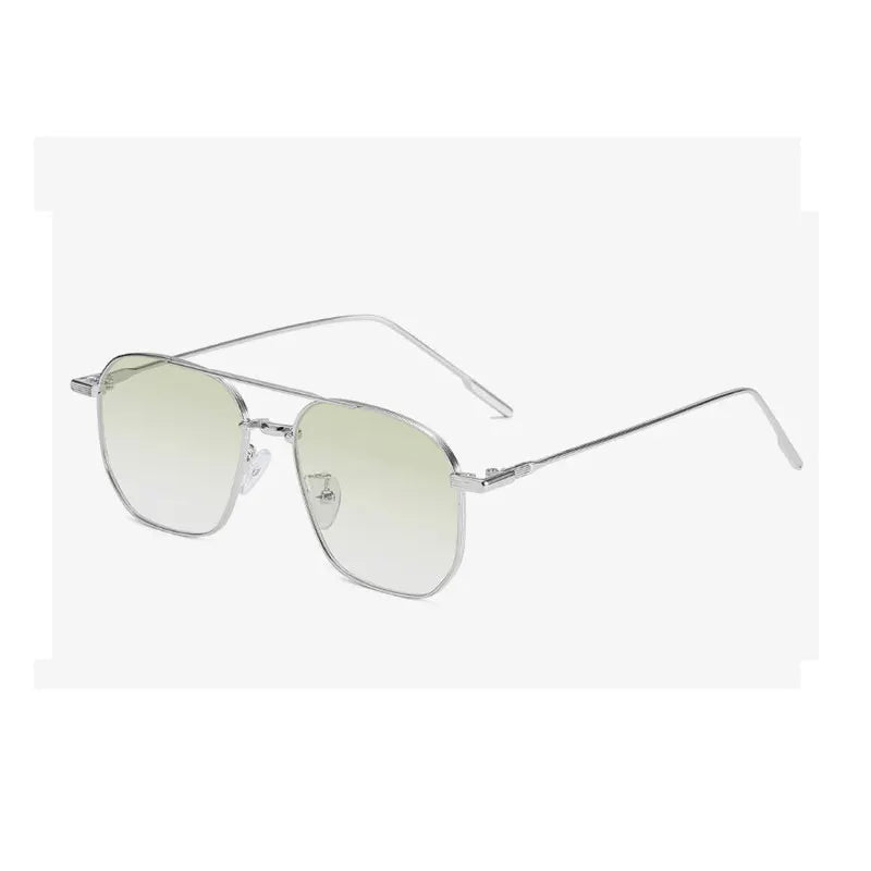 Fashion Women's Sunglasses 2026 Luxury Metal Trendy Eyewear Brand Design Vintage Men's Square Sunglasses Mirror