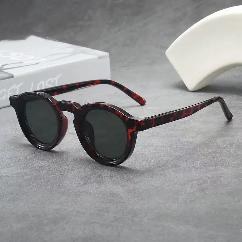 New Retro Round Small Frame Sunglasses Personalized High-end Men's and Women's Glasses Fashion Trend UV Resistant Sunglasses