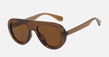 Retro Oversized Pilot Sunglasses Women Brand Designer 13 Colors UV400 Round Lens Bold Leg Female Shades Oculos