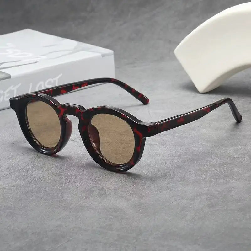 New Retro Round Small Frame Sunglasses Personalized High-end Men's and Women's Glasses Fashion Trend UV Resistant Sunglasses